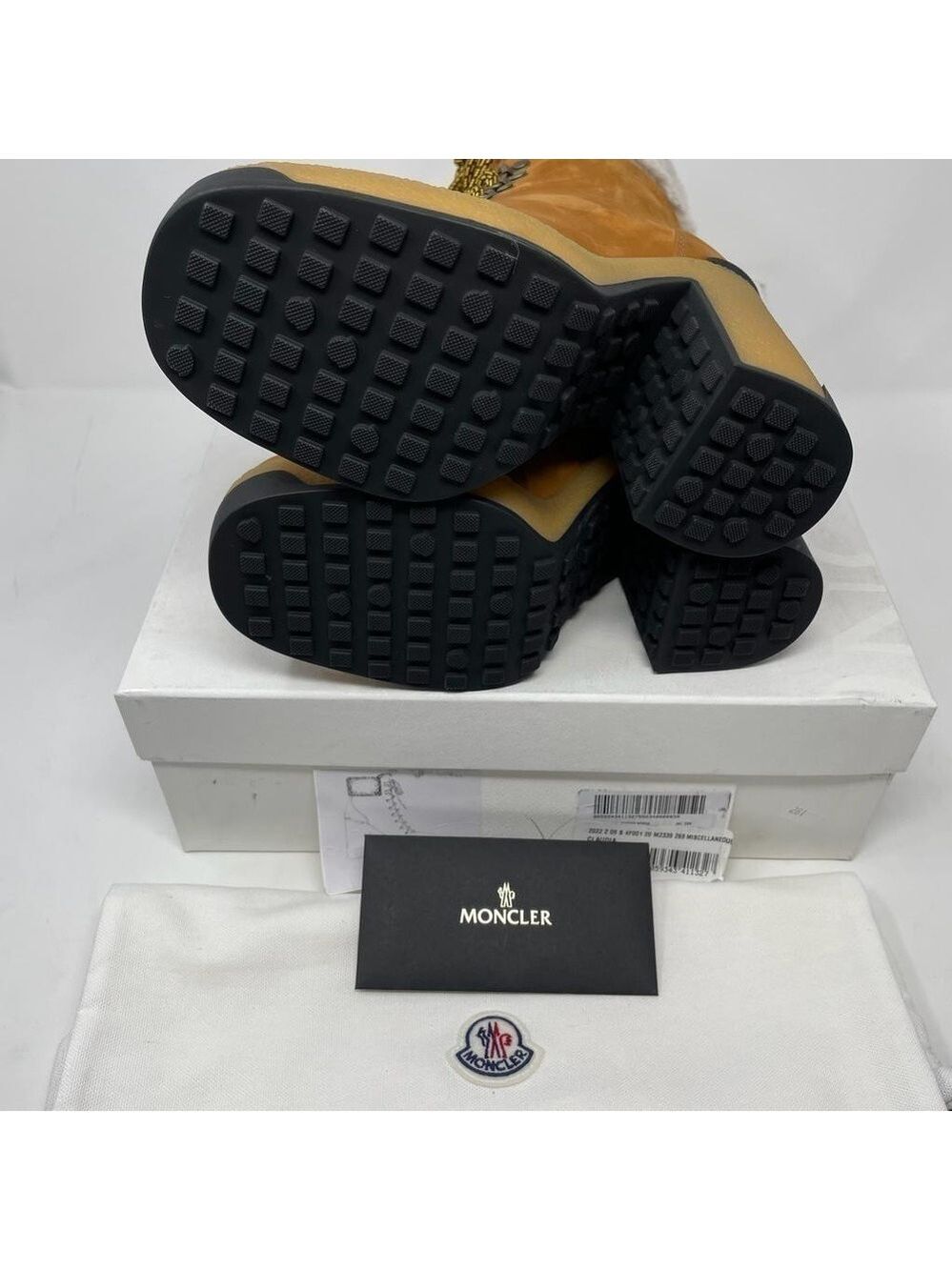 NIB Moncler Claudia Faux Fur Suede Block Heel Ankle Booties - Picture 10 of 11
